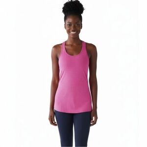 Lululemon Bright Pink and Gray Strip Activewear Top,  Women size 2
